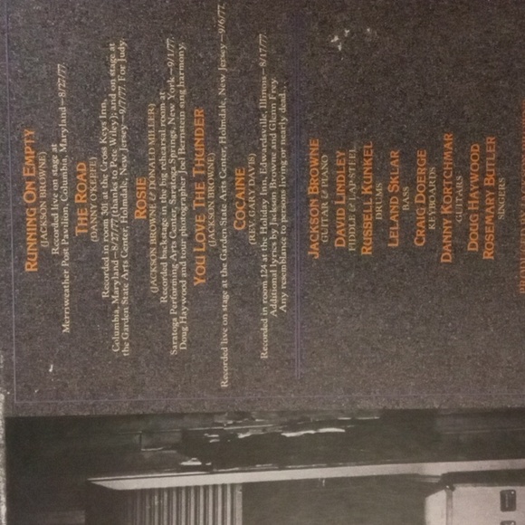 Vintage vinyl record Jackson Browne "Running On Empty" - Picture 3 of 3